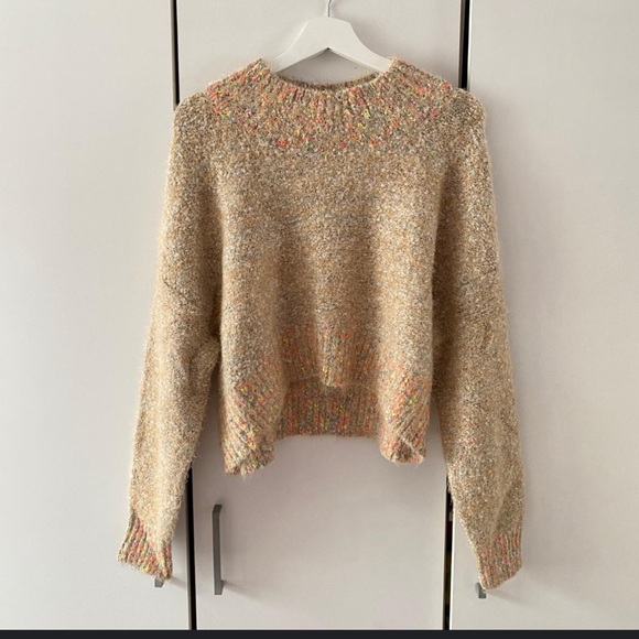NWOT (TAN) Free People Stardust Soft Sweater Multicolor Xs - Picture 2 of 3